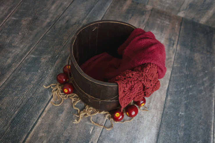 Red Crochet Daisy Baby Layering Blanket | Wine