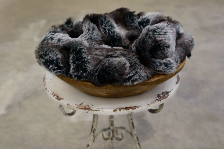  Black Chinchilla Vegan Fur Fabric for Newborn Photography 