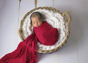 Luxury Red Newborn Baby Wrap Photo Prop