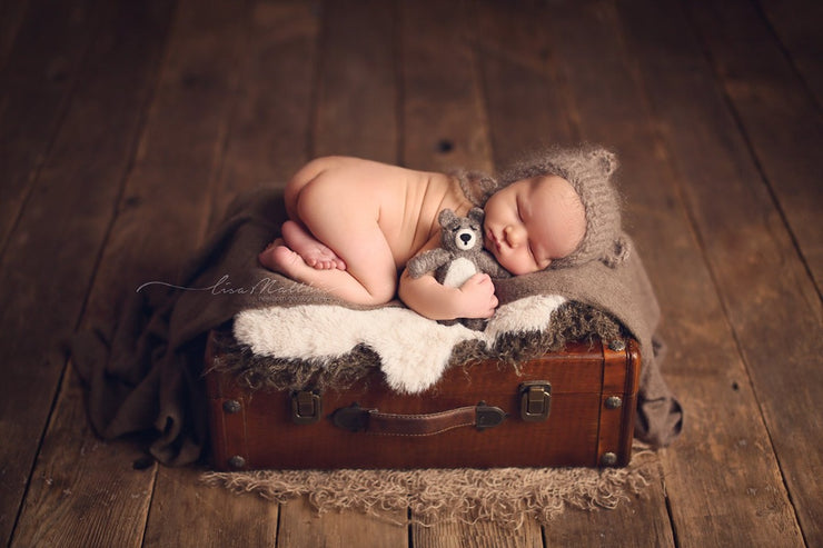 newborn baby felted bear photography prop