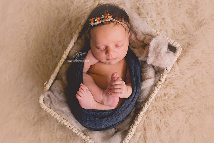 Dark Blue Stretch Newborn Baby Swaddle Wrap Photography Prop | Oxford