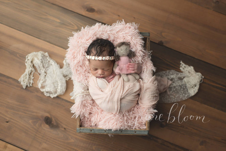Peekaboo Light Blush Newborn Baby Faux Fur Photography Prop by Custom Photo Props