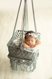 Hanging Macrame Baby Basket Prop | 3 Colors