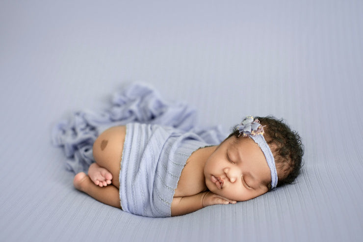 cornflower blue, plum newborn baby or infant photography prop headband