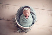 mint green stretch baby wrap photo props