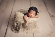 neutral brown chunky knit blankets with baby boy