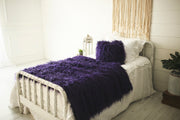 Purple Vegan Flokati Fur Photo Prop - Concord