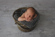 dark gray baby wrap by custom photo props
