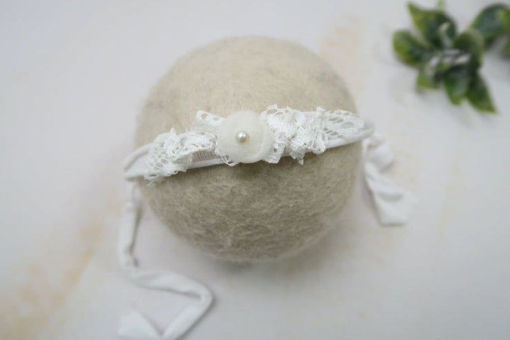 white lace simple headband