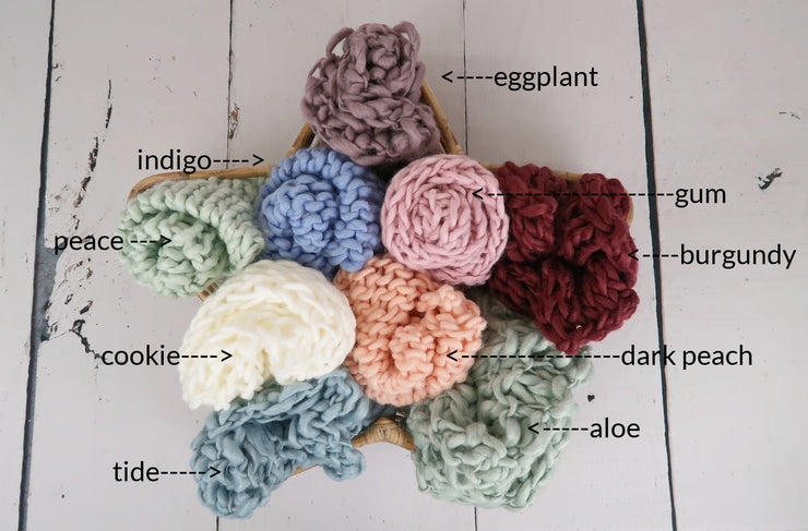 assorted colors newborn baby chunky blanket photo prop for boys or girl photos