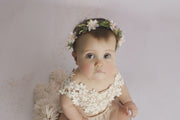 sitter with floral halo by custom photo props