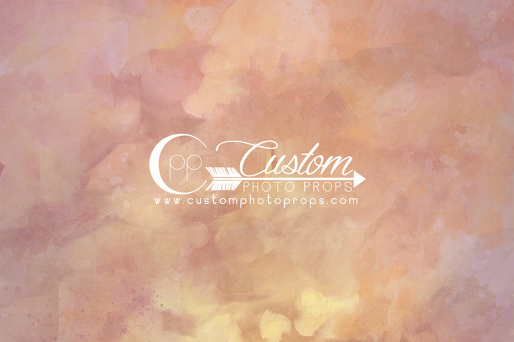 warm, peach and pink with yellow photography backdrop by custom photo props