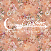 coral or peach rose flower photography prop backdrop for newborn, baby or little girl photos. paper, cloth or mat backing