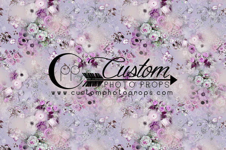 photography backdrop for baby girl photos with small flowers