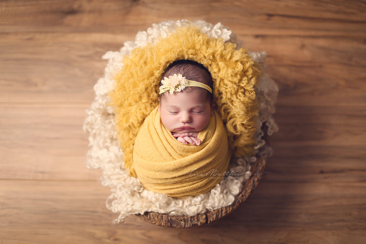 Yellow Faukati® Faux Fur Newborn Props | Pollen