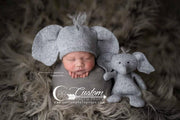 Gray/Brown Mousse Newborn Faux Fur Photo Prop