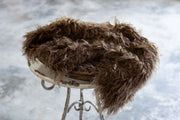 Medium Brown faux flokati newborn fur photography props for boys or girls