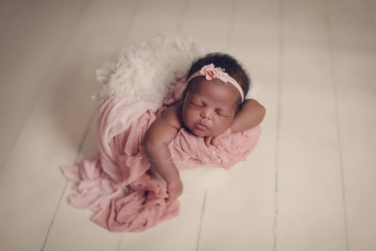 pink and white newborn photo props 