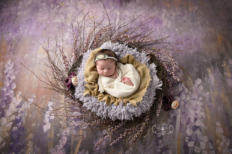 Lilac Frost Newborn Baby Faux Fur Photo Prop