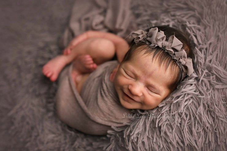 Limestone Gray/Brown Newborn Baby Faux Fur Photo Prop