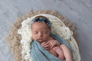 fancy, decorative, textured newborn baby girl headband