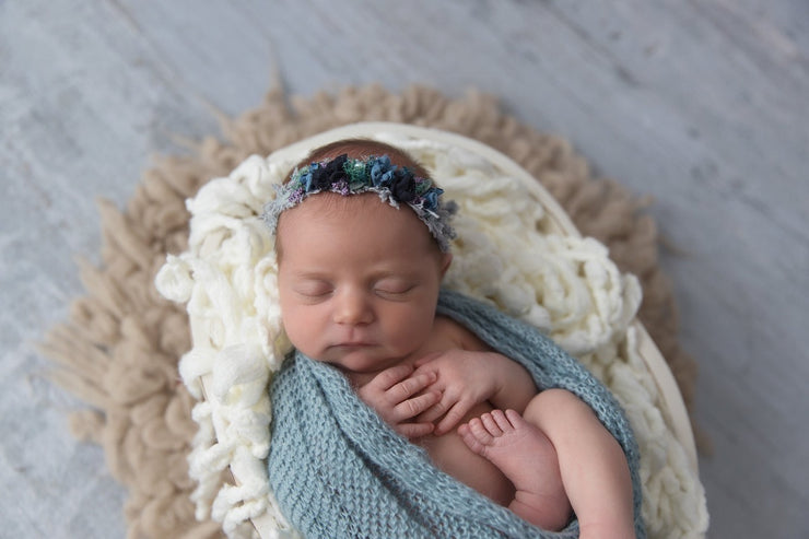 fancy, decorative, textured newborn baby girl headband