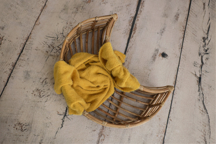 yellow mink wrap inside bamboo or cane natural newborn baby boy or girl moon photography prop bucket or bowl by customphotoprops