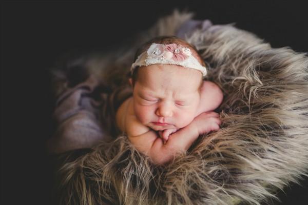 Gray/Brown Mousse Newborn Faux Fur Baby Photo Prop