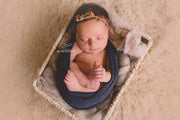 Dark Blue Stretch Newborn Baby Swaddle Wrap Photography Prop | Oxford