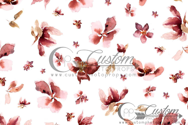 White and Pink Floral Backdrop | Windy Garden 2