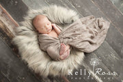 newborn photography props baby on Two-Toned Gray/Brown Faux Fur Fabric Newborn Baby Photo Prop 