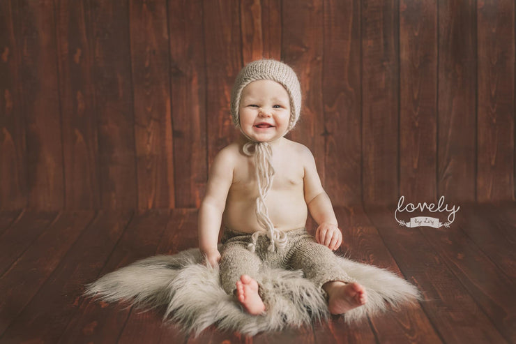 newborn photography props baby on Two-Toned Gray/Brown Faux Fur Fabric Newborn Baby Photo Prop 